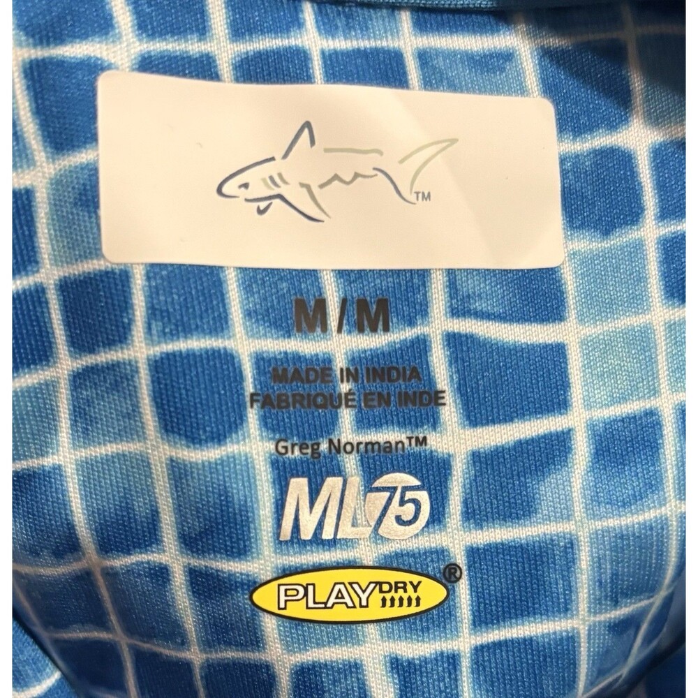 Greg Norman ML75 Golf Polo & Skort Set Womens Medium Blue Tile Print Performance - Picture 5 of 11